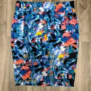 Thalia Sodi Floral Print Scuba Pencil Skirt XL